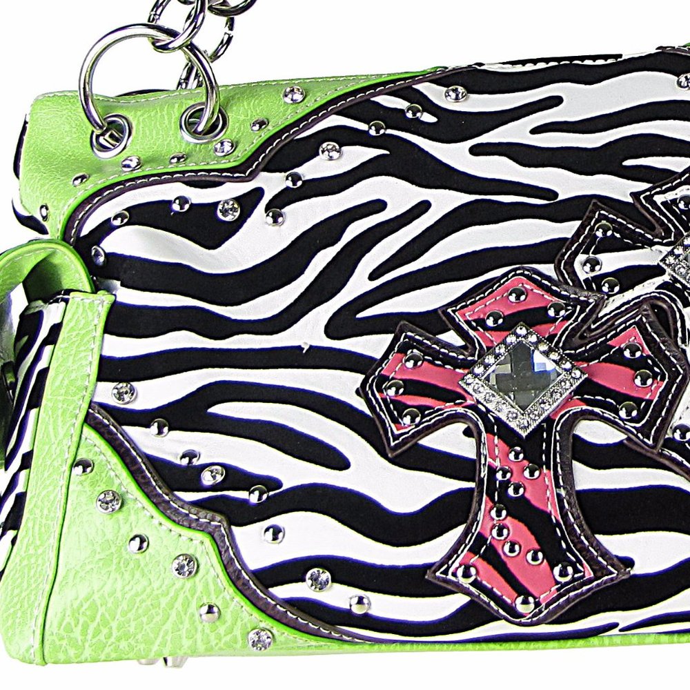 😀Concealed carry shoulder bag GREEN ZEBRA - Picture 2 of 7